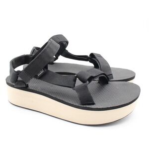 Teva Flatform Universal Sandal Womens Size 10 Black Platform Sandals Shoes